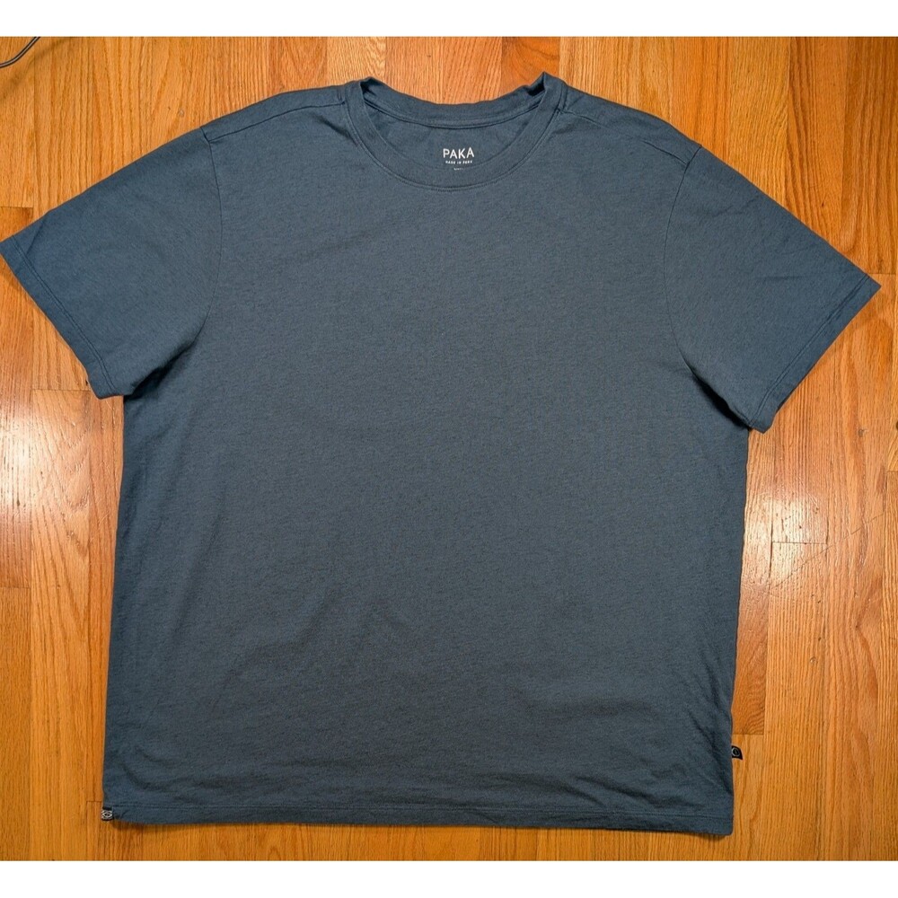 Paka Apparel T-Shirt Mens 2XL Blue Organic Pima Cotton Royal Alpaca Blend Tee